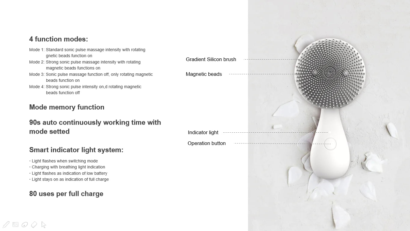 Silicone Facial Cleansing Device with Vibration Massage