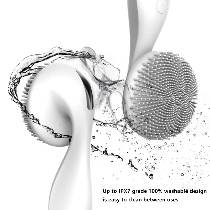 Silicone Facial Cleansing Device with Vibration Massage