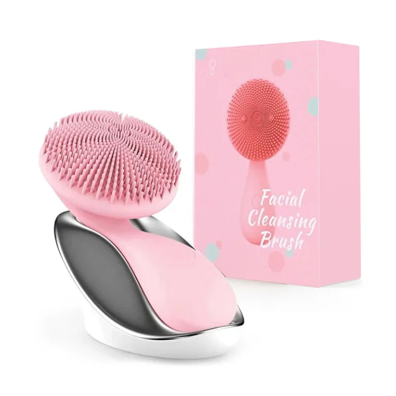 Silicone Facial Cleansing Device with Vibration Massage