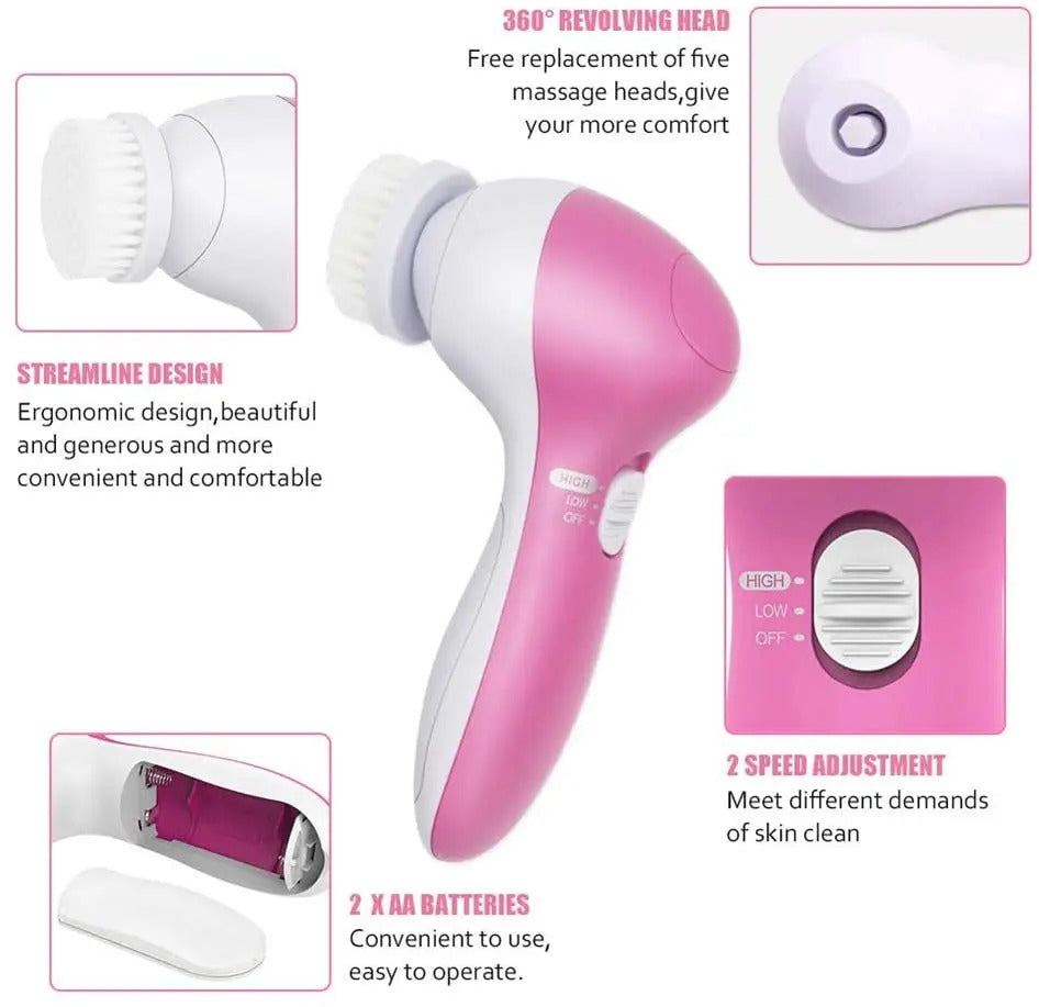 Electric Facial Cleansing Brush and Beauty Device