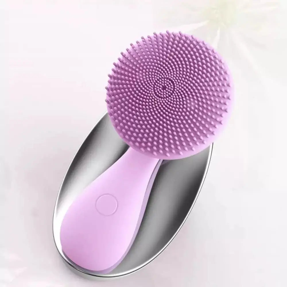 Silicone Facial Cleansing Device with Vibration Massage
